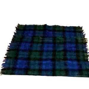Foxford Made in Ireland Blue Green Mohair Throw. OS